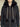 Veste zippée à capuche avec strass et fausse fourrure – Noir