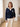Pull Gris à Col V avec Cœur en Dentelle - Marine