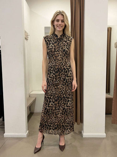 Robe longue femme Marshall à imprimé léopard