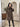 Manteau long en fausse fourrure à col montant – Choco
