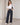 Jean brut taille haute à jambes larges avec boucle – Bleu brut